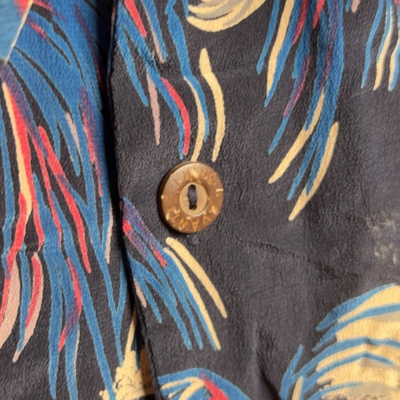 Vintage Avanti Hawaiian Shirt Men's XL 100% Silk Floral Abstract Loop Collar Art - Picture 6 of 11